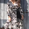 Robe Gloria Baroque Noir imprimé