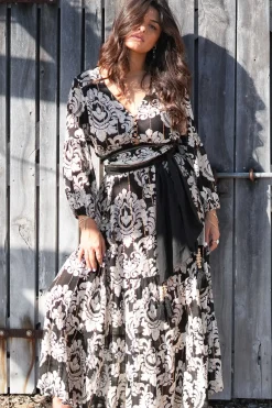 Robe Gloria Baroque Noir imprimé