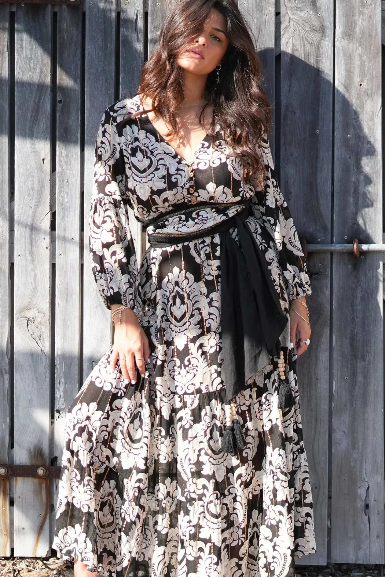 Robe Gloria Baroque Noir imprimé