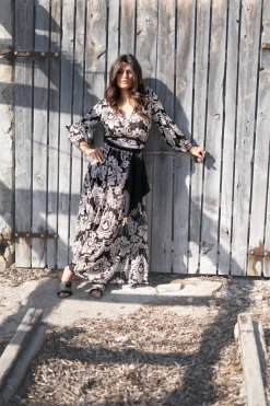 Robe Gloria Baroque Noir imprimé
