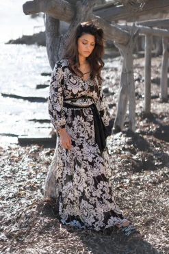 Robe Gloria Baroque Noir imprimé