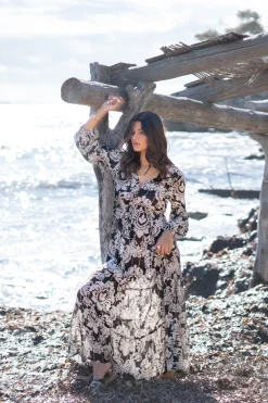 Robe Gloria Baroque Noir imprimé