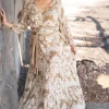Robe Gloria Baroque Taupe imprimé
