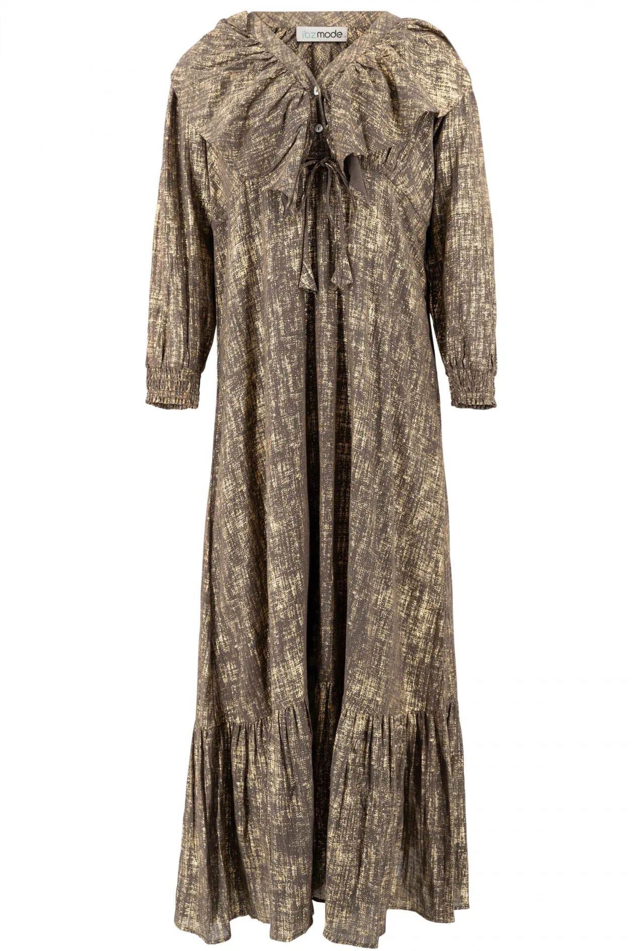 Robe longue à volants Sparkle Taupe Gold