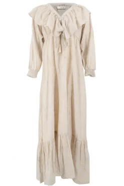 Robe longue à volants Sparkle Ecru Gold