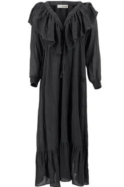 Robe longue à volants Sparkle Noir