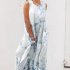 Robe longue Ciri Blue Tie Dye