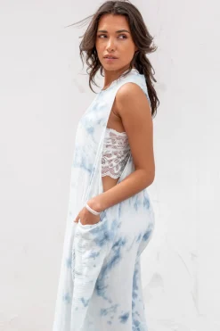Robe longue Ciri Blue Tie Dye