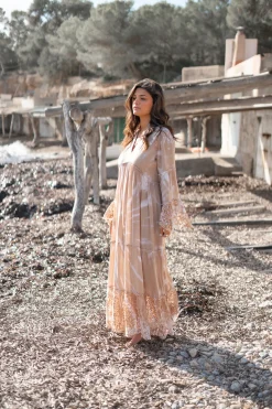 Robe longue Dali Batik Taupe