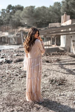 Robe longue Dali Batik Taupe