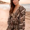 Robe longue Emika Imprimé marron