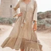 Robe longue Flora Taupe