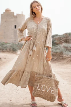 Robe longue Flora Taupe