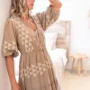 Robe longue Glorio Cuadros Taupe