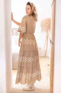 Robe longue Glorio Cuadros Taupe