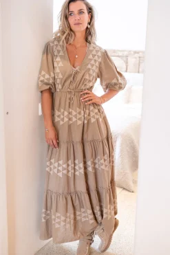 Robe longue Glorio Cuadros Taupe