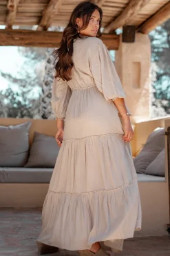 Robe longue Luciana Taupe clair