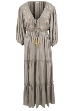 Robe longue Luciana Taupe clair