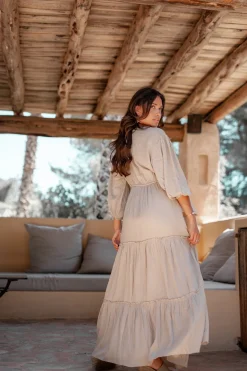 Robe longue Luciana Taupe clair