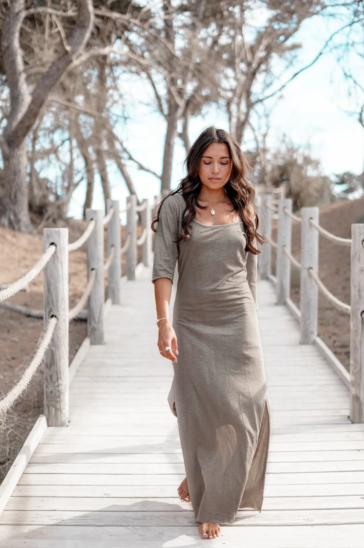 Robe longue Taupe