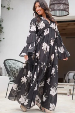 Robe Lucia Bloom Noir
