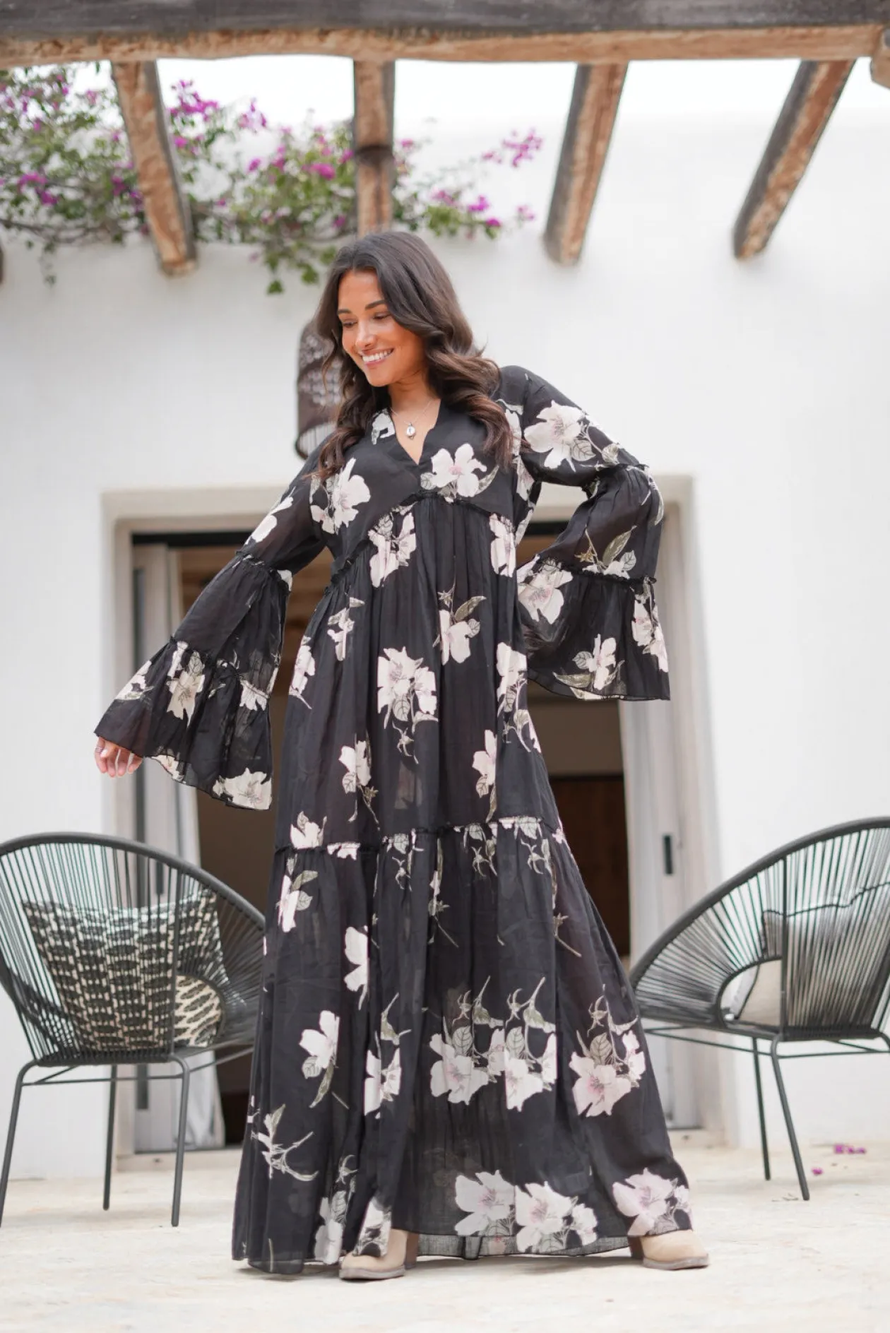 Robe Lucia Bloom Noir