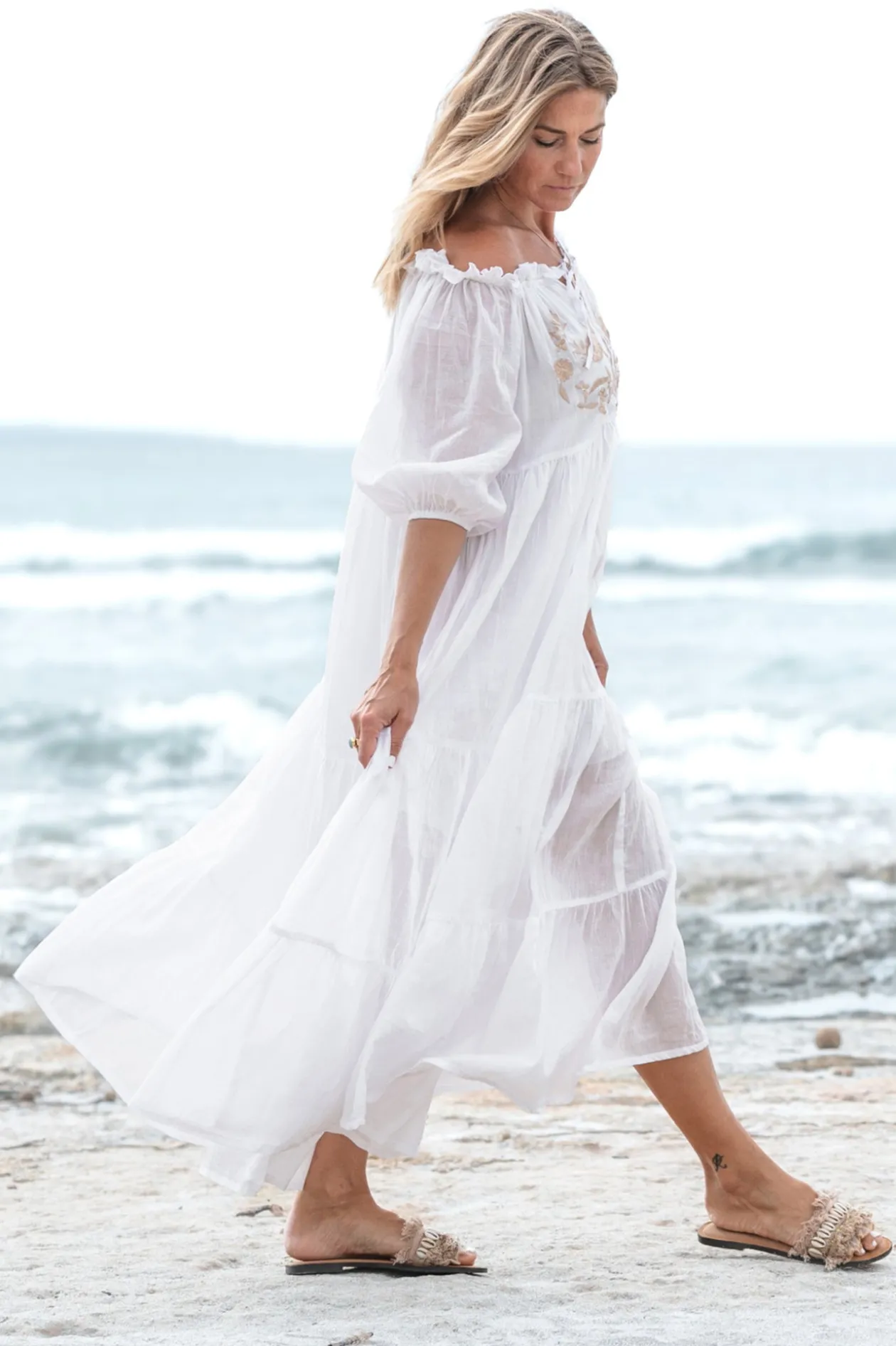 Robe Peralta Bordado Blanc
