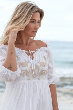 Robe Peralta Bordado Blanc