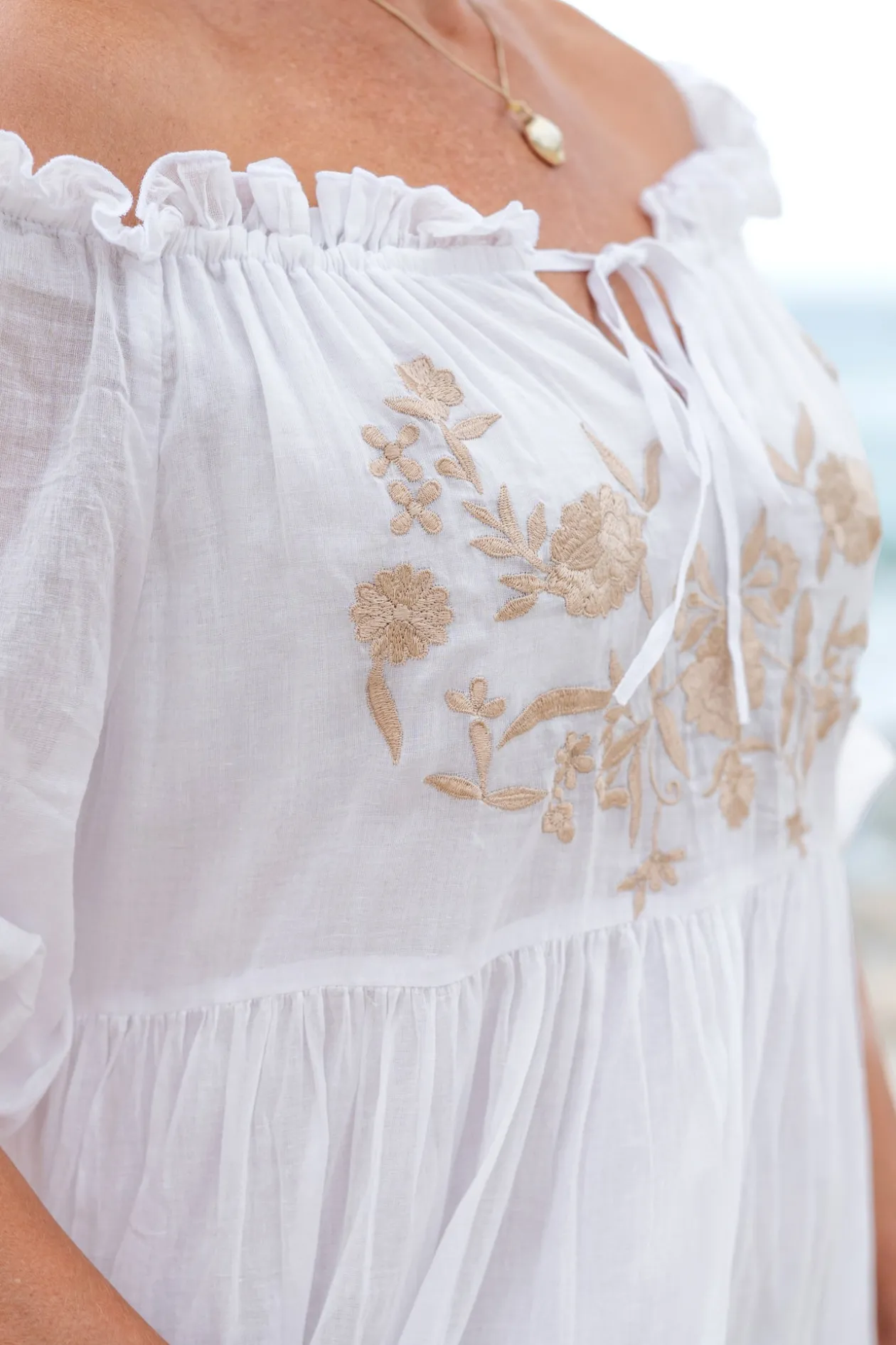 Robe Peralta Bordado Blanc