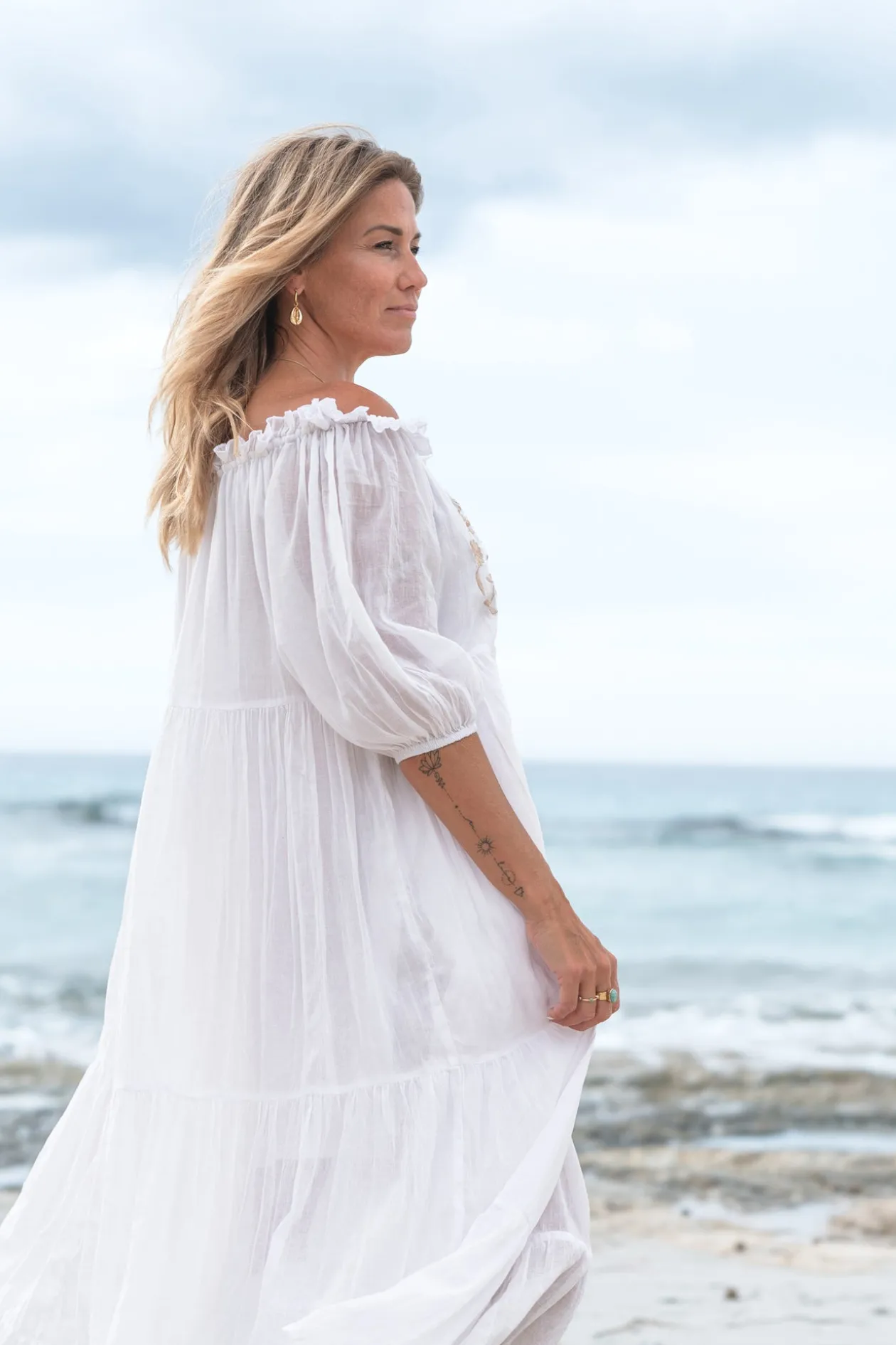 Robe Peralta Bordado Blanc