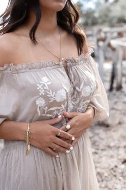 Robe Peralta Bordado Light Taupe