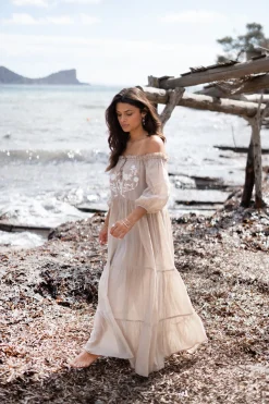 Robe Peralta Bordado Light Taupe
