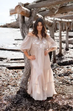 Robe Peralta Bordado Light Taupe