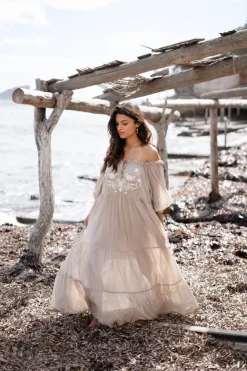 Robe Peralta Bordado Light Taupe