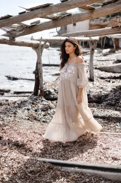 Robe Peralta Bordado Light Taupe