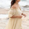 Robe Peralta Bordado Sand