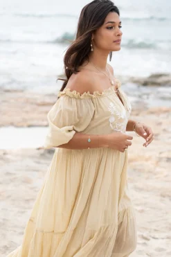 Robe Peralta Bordado Sand