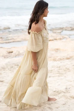 Robe Peralta Bordado Sand