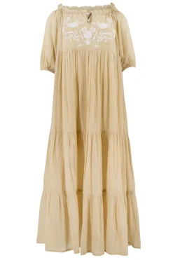 Robe Peralta Bordado Sand