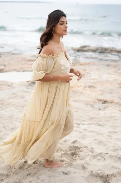 Robe Peralta Bordado Sand