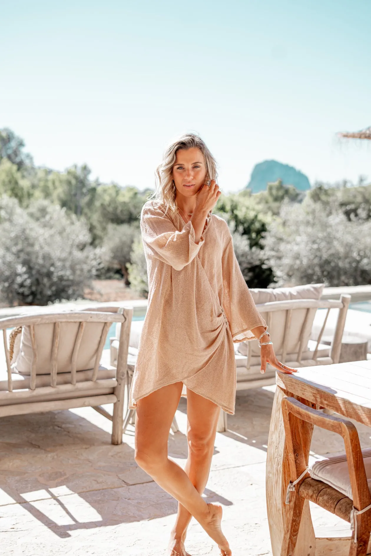 Robe portefeuille Deya Scorva Sand