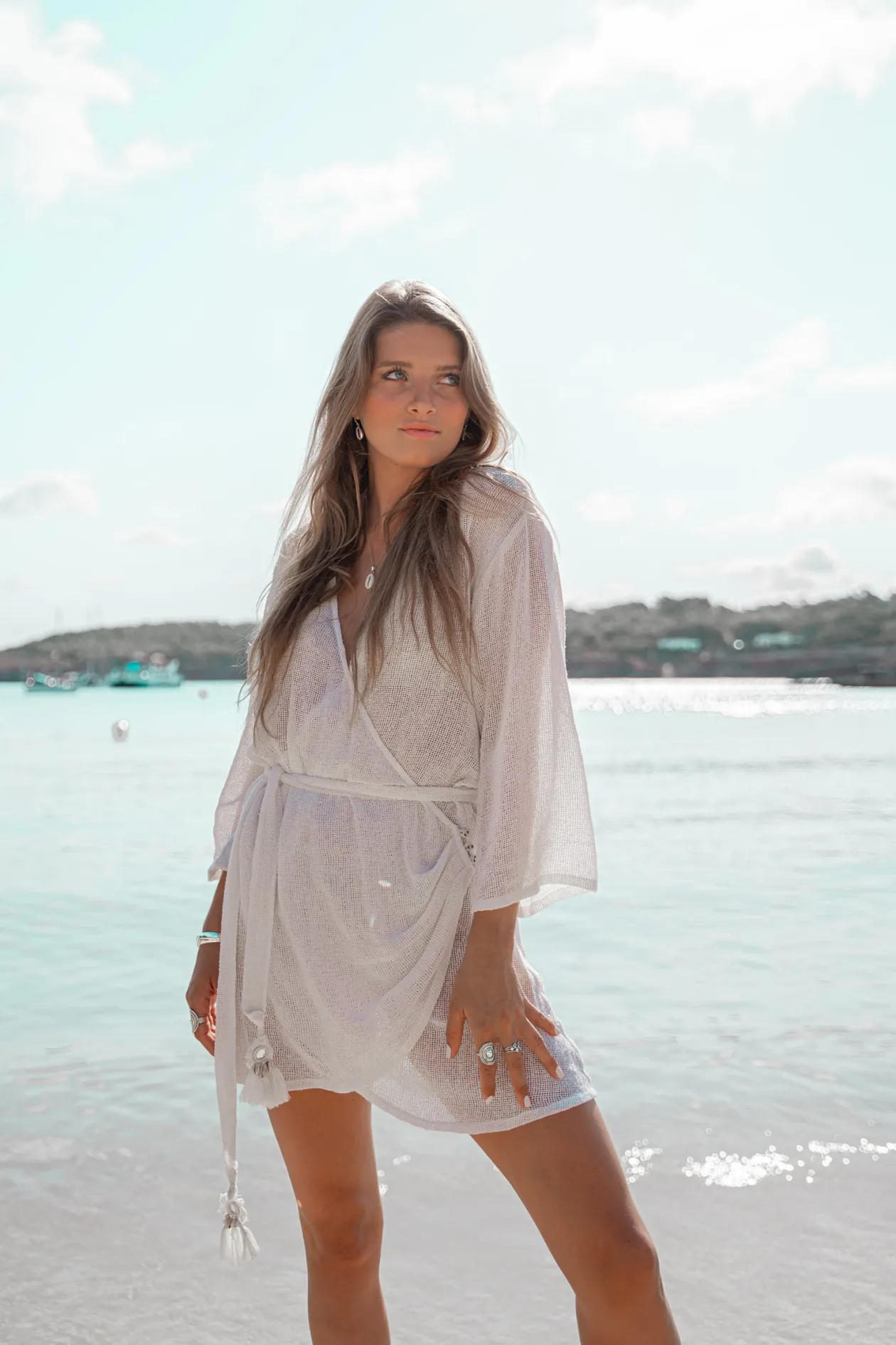 Robe portefeuille Deya White