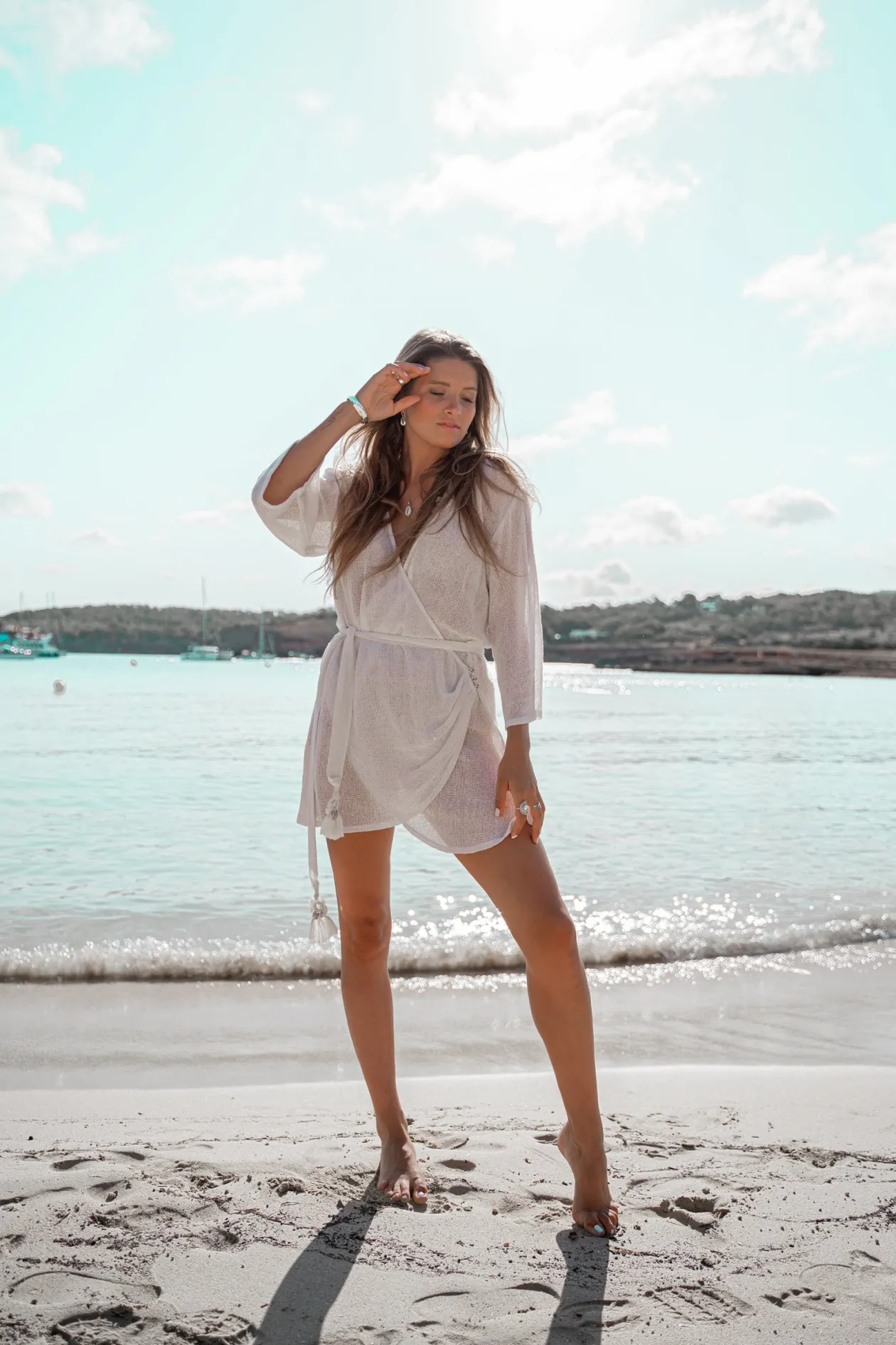 Robe portefeuille Deya White