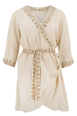 Robe portefeuille Soof Scorva Ecru