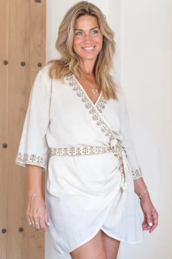 Robe portefeuille Soof Scorva Ecru
