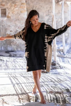 Robe pull Chavela Black Tie Dye