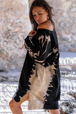 Robe pull Chavela Black Tie Dye