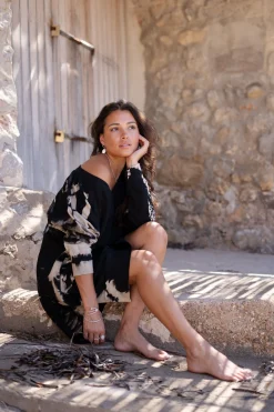 Robe pull Chavela Black Tie Dye