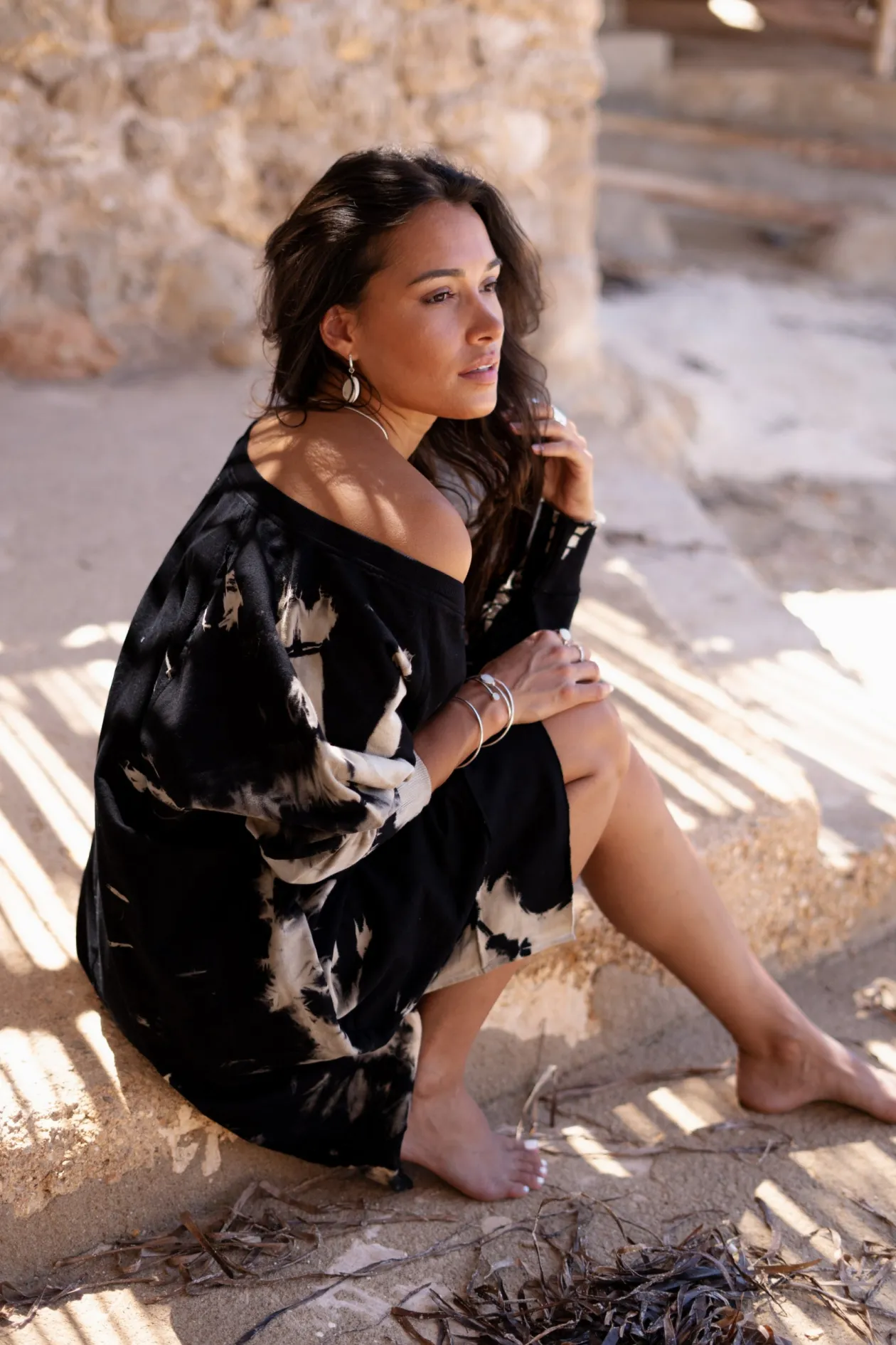 Robe pull Chavela Black Tie Dye