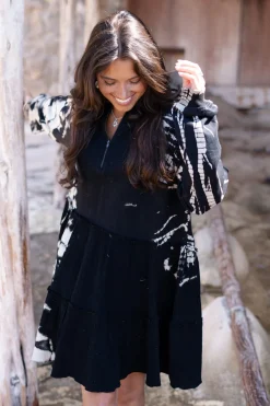 Robe pull Coleta Noir Tie Dye